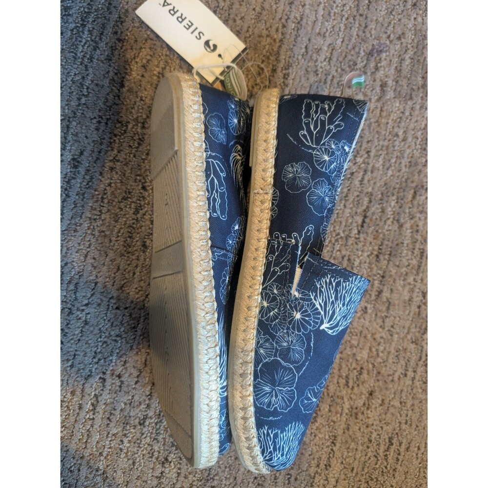 Vionic Beach Canva S 9 Laguna Espadrille Slip-On Shoes Blue Ocean Flats Women's - Picture 5 of 6